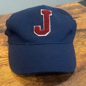 Janie and Jack Navy Blue Cap with Red Initial “J”